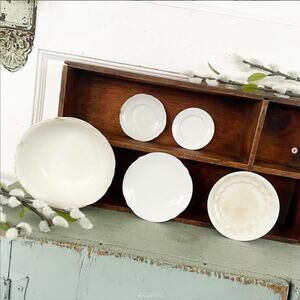 Vintage Shabby Stack White Dishes Homer Laughlin Porcelain IMPERFECT LOT OF 5